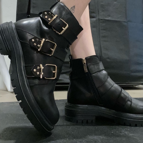 Shoe the bear Franka black leather boots size 6.5 US and EU 37! - Picture 3 of 8